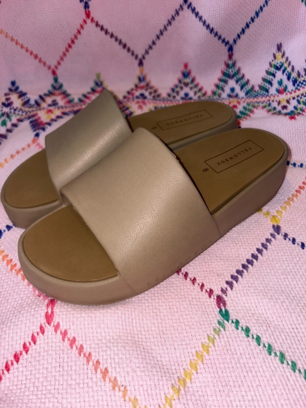 YellowBox Taupe Slide Sandals - Picture 2 of 6